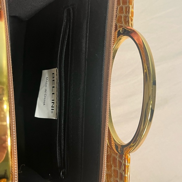 BELLINI Snakeskin Clutch Hand Bag in Yellow Gold - Picture 9 of 10